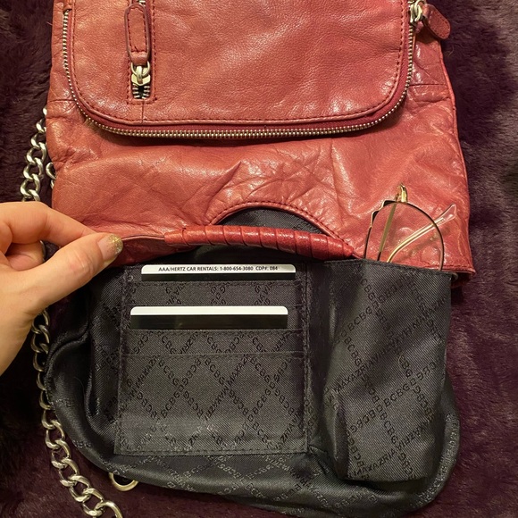 BCBGmaxazria 100% Leather Clutch with chain strap - Picture 8 of 16